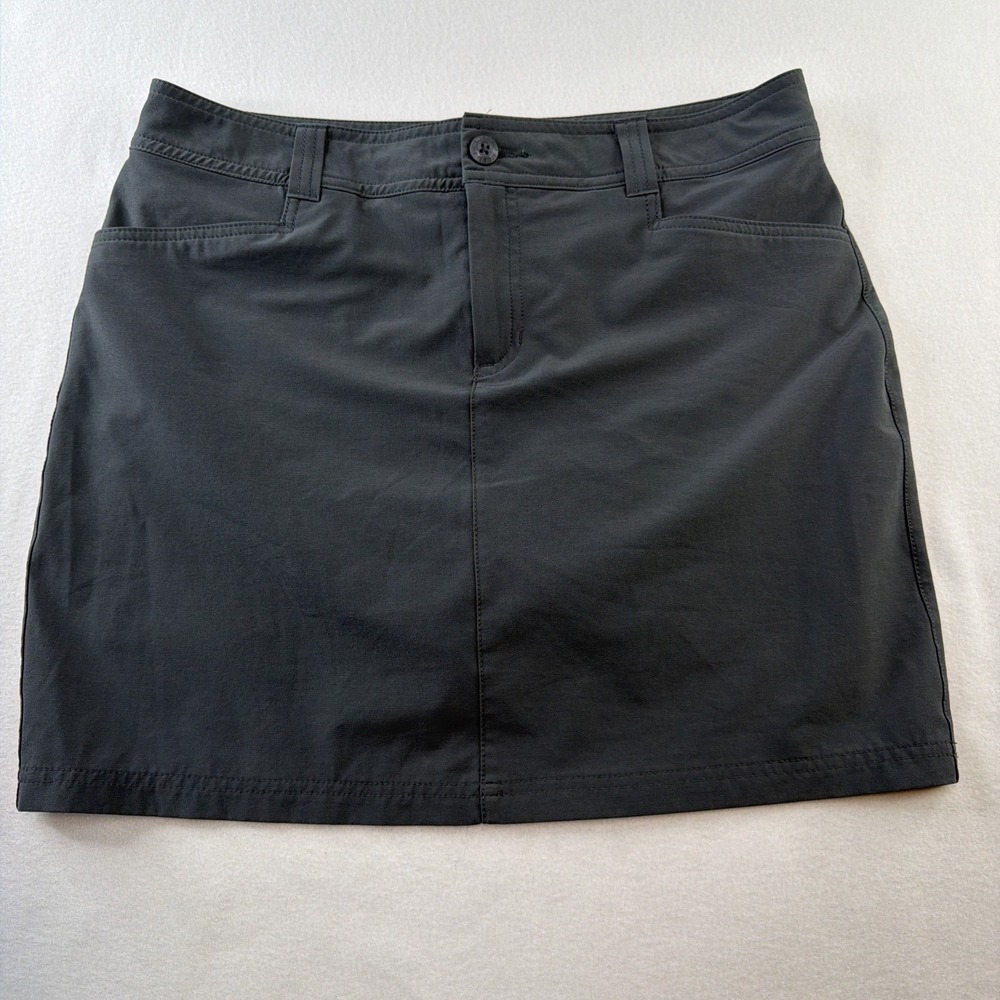 Eddie Bauer Womens 8 Black Skort Performance Stretch Hiking Golf Skirt Shorts